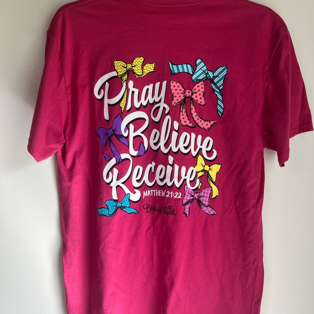 Blessed Girl Fuchsia Pink Graphic T-Shirt - Picture 5 of 5
